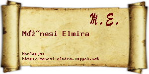 Ménesi Elmira névjegykártya